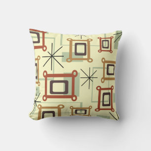 1950s Abstract Pop Art Throw Pillow