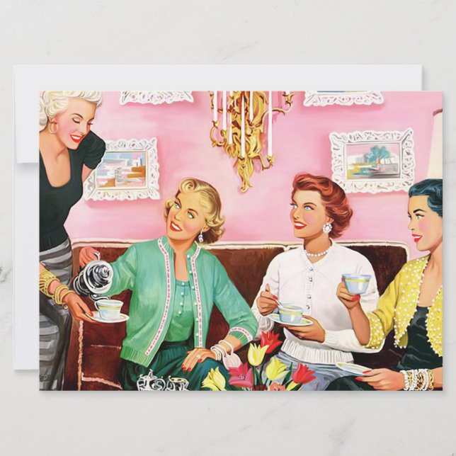 1950'S AFTERNOON TEA    INVITATION (Front)