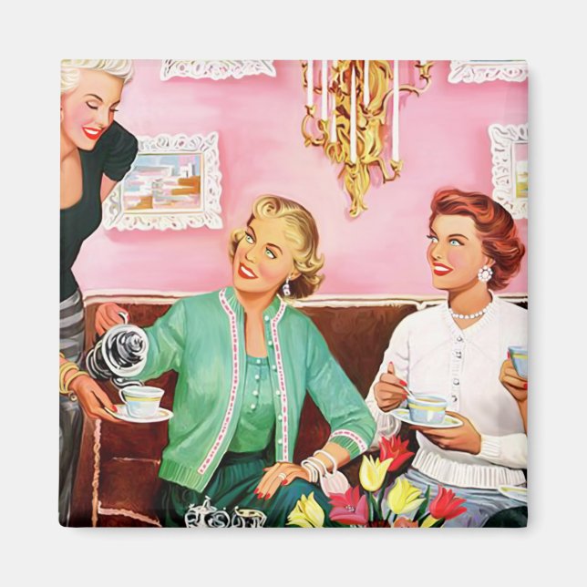 1950's Afternoon Tea  Square Magnet (Front)