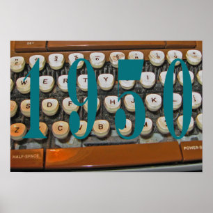 1950's Antique Typewriter 19"x13" Poster