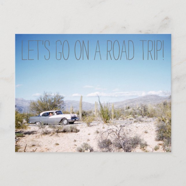 1950'S Arizona Road Trip in the Desert Postcard (Front)