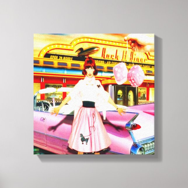 1950's At The Diner Canvas Print (Front)