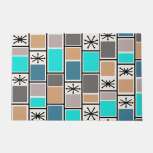 1950s Atomic Age Rectangles Starbursts Doormat