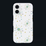 1950s Atomic Age Starburst Mid Century Modern iPhone 16 Case<br><div class="desc">Add a pop of fun to your phone with this cute atomic starburst and dots pattern phone case. It features the colours of turquoise blue,  avocado green,  cream,  and black. It's a great way to add a little style!</div>