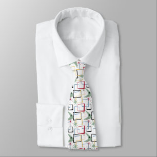 1950s Atomic Starburst Boomerang Squares MCM Tie