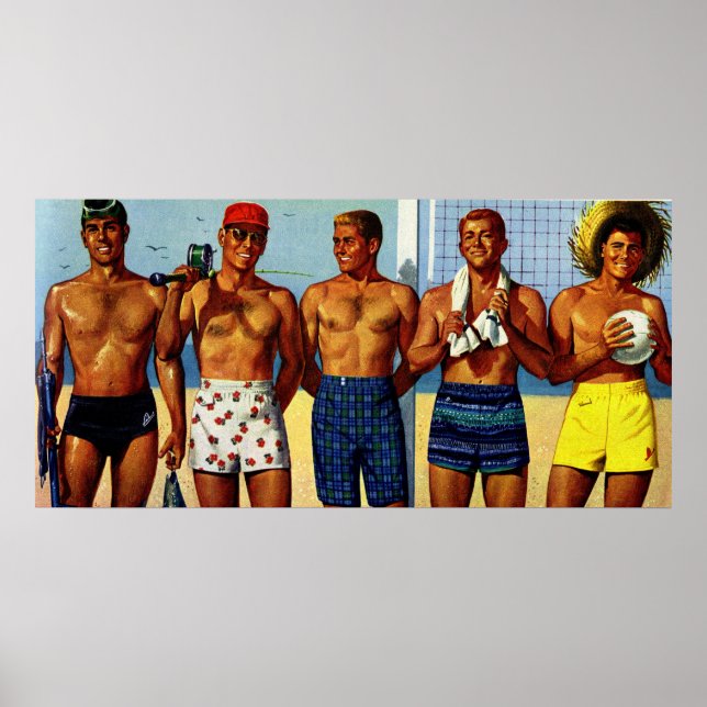1950s Beach Dudes Poster (Front)