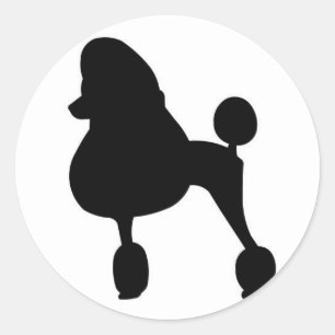 1950's Black Poodle Silohouette Stickers