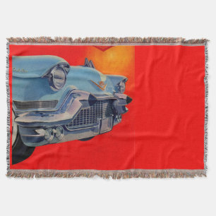 1950s blue Cadillac grille Throw Blanket