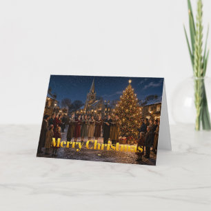 1950s Christmas Carol Singers the Village Square Card