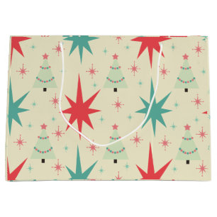 1950s Christmas Retro Large Gift Bag