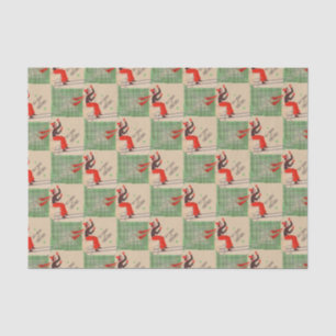1950s Christmas skier print Tissue Paper