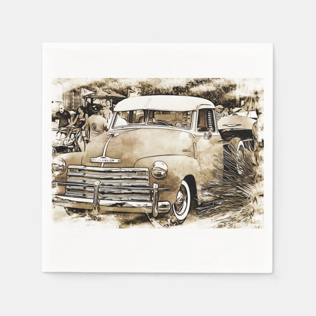 1950's Classic Chevy Chevrolet Truck Napkin (Front)