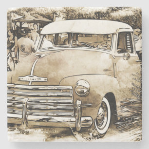 1950's Classic Chevy Chevrolet Truck Stone Coaster