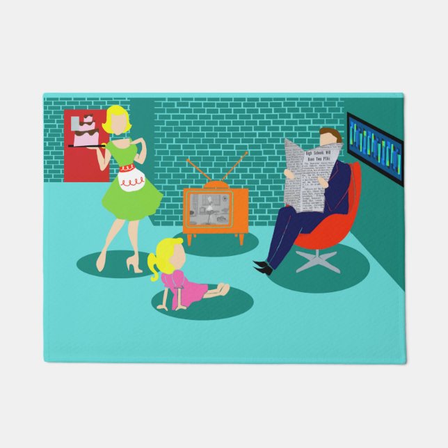 1950's Classic Television Door Mat (Front)