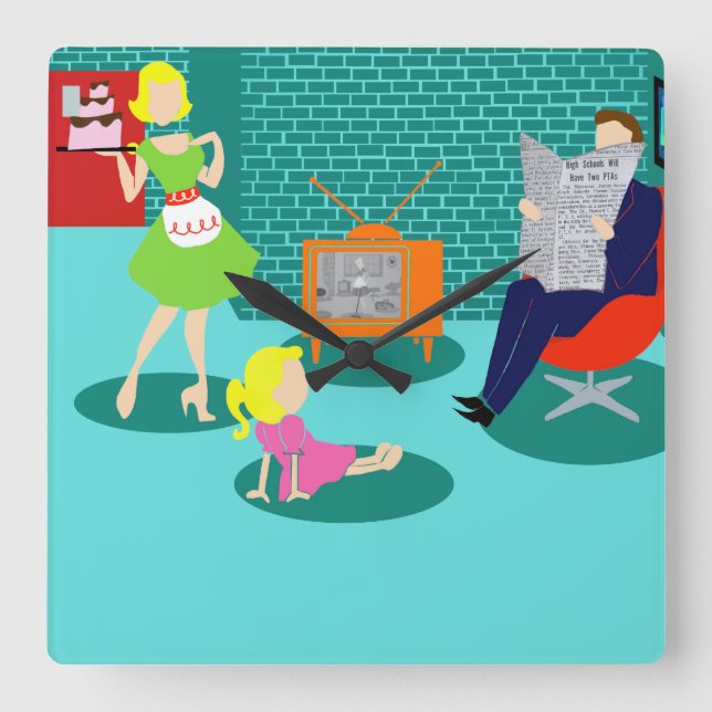 1950's Classic Television Wall Clock (Front)