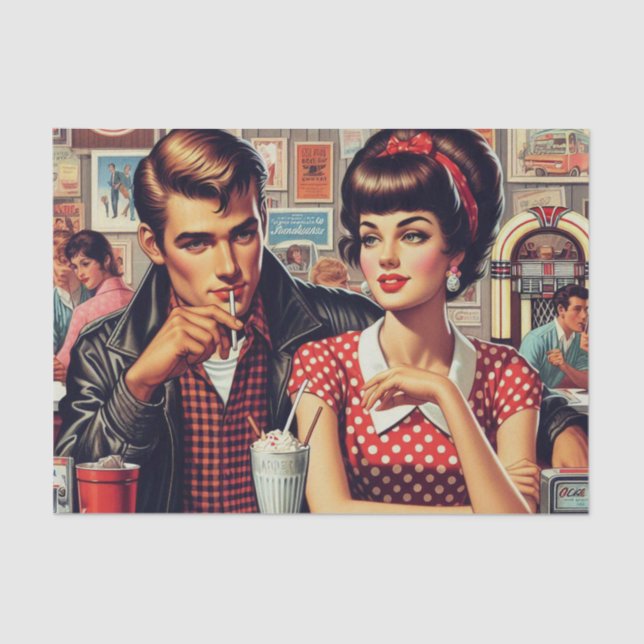 1950s Couple Tissue Paper (Front)