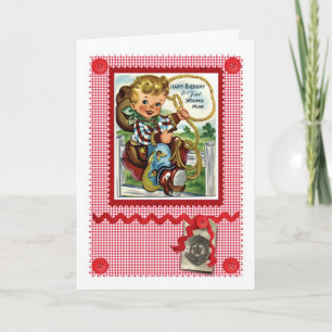 1950'S CUTE COWBOY GREETINGS CARD