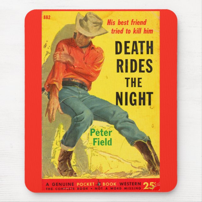 1950s Death Rides the Night western book cover Mouse Pad (Front)