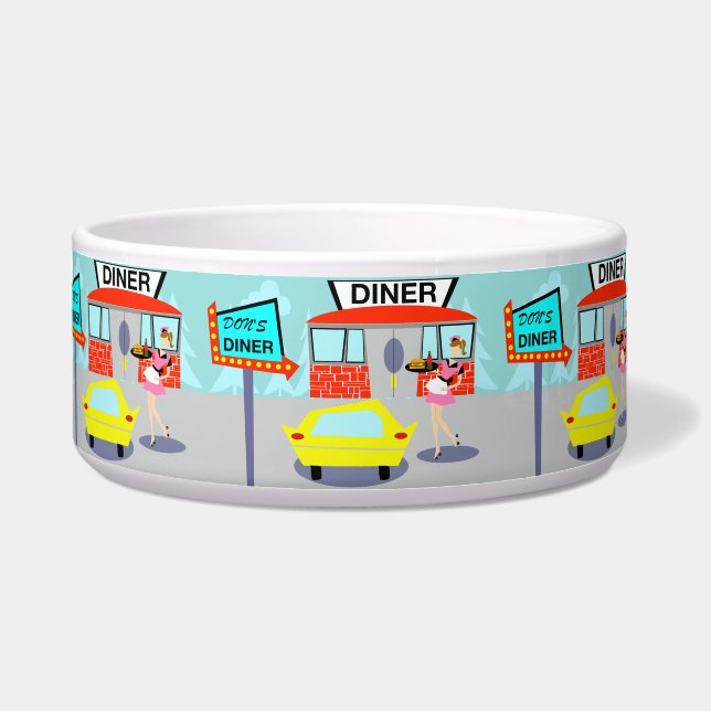1950's Diner Dog Bowl (Front)