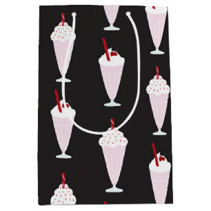 1950s Diner Milkshakes Pattern   Medium Gift Bag