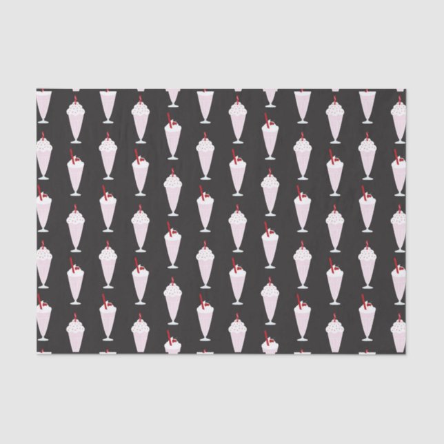 1950s Diner Milkshakes Pattern Tissue Paper (Front)