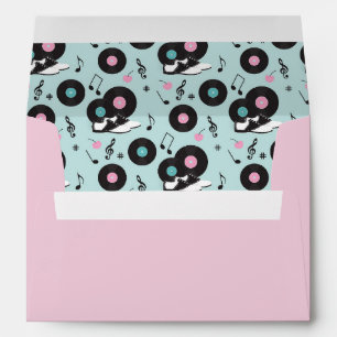 1950s Diner Pink and Blue Party Envelope – Retro S