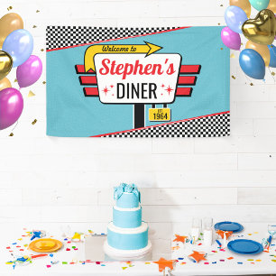 1950's Diner Retro Birthday Party Sock Hop Banner