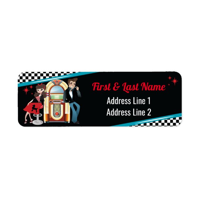1950's Diner Retro Jukebox Birthday Party Sock Hop (Front)
