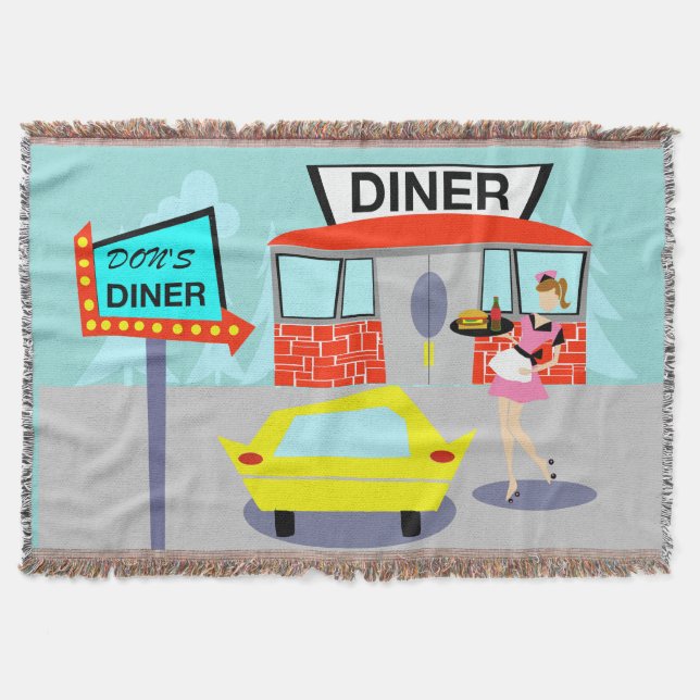 1950's Diner Throw Blanket (Front)