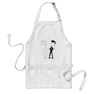 1950s Dressed Up Couple Retro Wedding Standard Apron