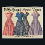 1950s Dresses Vintage Dress Designs Spring Summer Calendar<br><div class="desc">This calendar features classic vintage dress designs from a catalogue for the Spring and Summer of 1956.</div>