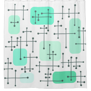 1950s Eames Era Art Crosshairs Mint green