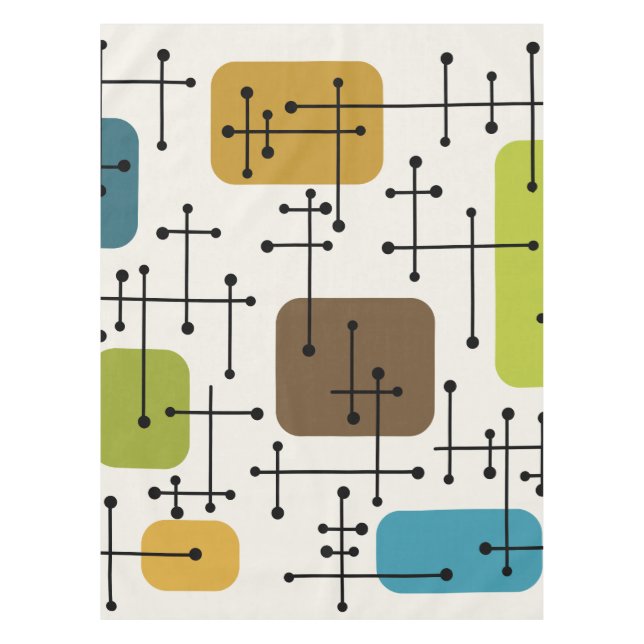 1950s Eames Era Art Crosshairs Tablecloth (Front)