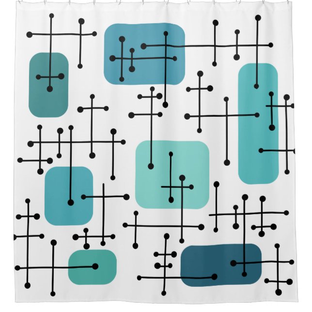 1950s Eames Era Art Crosshairs Turquoise (Front)