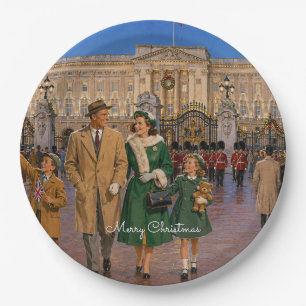 1950s Family Christmas London Promenade  Paper Plate