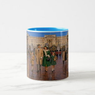 1950s Family Christmas London Promenade Two-Tone Coffee Mug