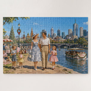 1950s Family Christmas on Yarra River, Melbourne Jigsaw Puzzle