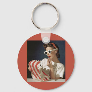 1950s fashion photo keychain