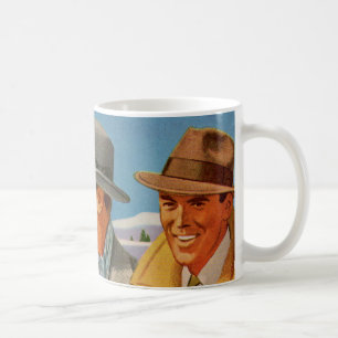 1950s fedora wearing trio coffee mug
