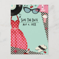 1950's Fifties Dress Up Retro Vintage Save Date