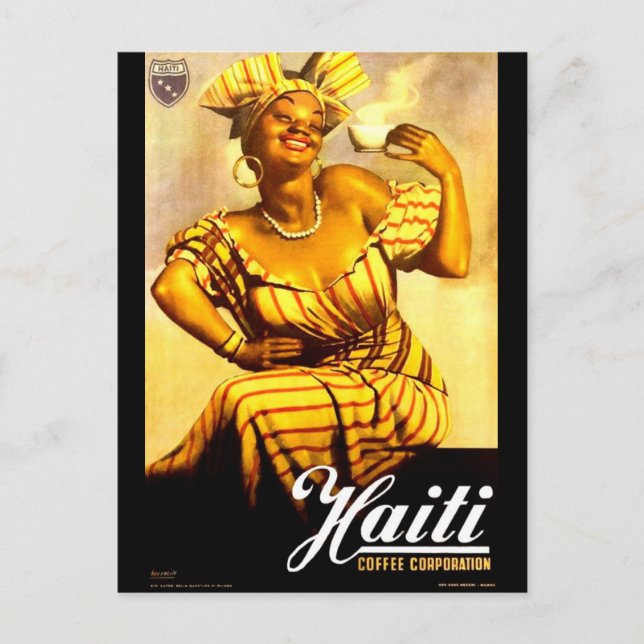 1950s Haiti Coffee Corporation ad Postcard (Front)