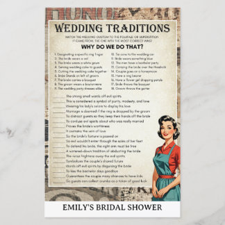 1950's Housewife Bridal Shower Game