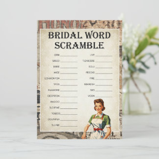 1950's Housewife Bridal Shower Game 5x7 Invitation