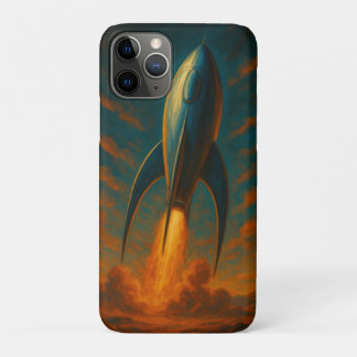 1950s inspired rocket ship  iPhone 11 pro case