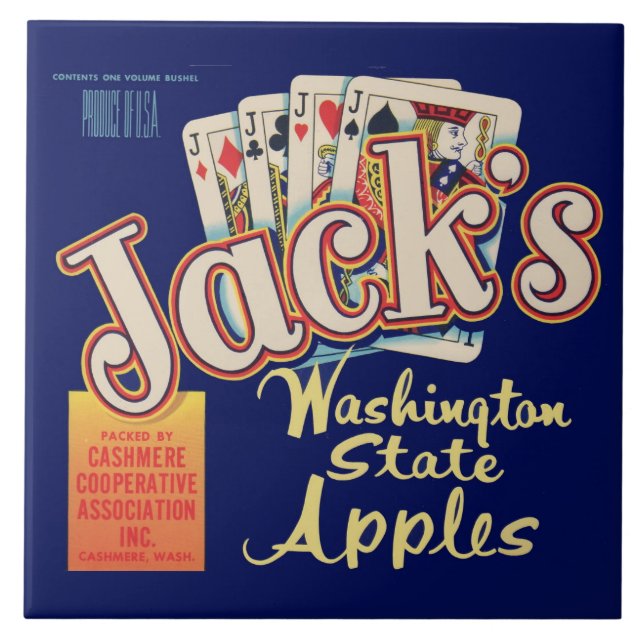 1950s Jack’s Washington State Apples crate label Tile (Front)