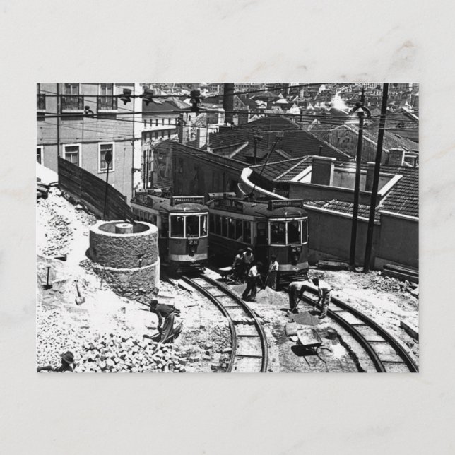 1950&#x27;s Lisbon trams 723 and 728 Postcard (Front)