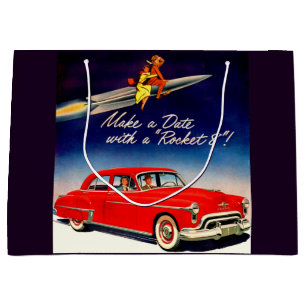 1950s Make a date with Rocket 8 Large Gift Bag