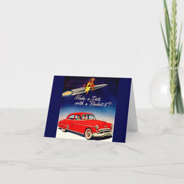 1950s Make a date with Rocket 8 Note Card (Front)