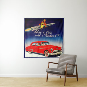 1950s Make a date with Rocket 8 Tapestry
