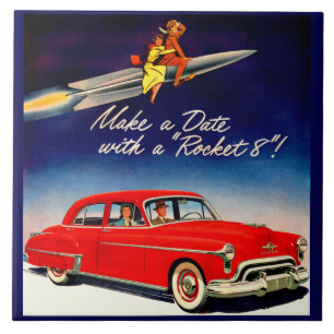1950s Make a date with Rocket 8 Tile